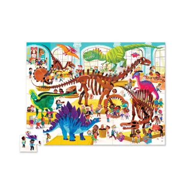 Puzzle - Une journée au musée des dinosaures - 48 pièces