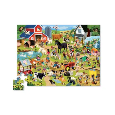 Puzzle - Une journée à la ferme - 48 pièces