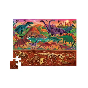 Puzzle Dessus & Dessous - Le monde des dinosaures - 48 pièces