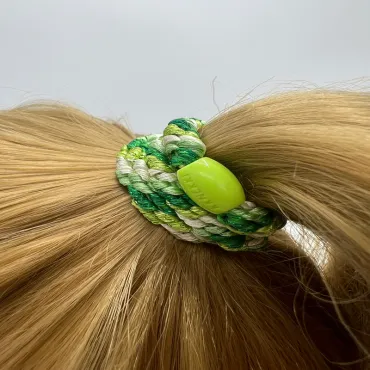 Elastique pour cheveux pailleté - Vert et Vert clair