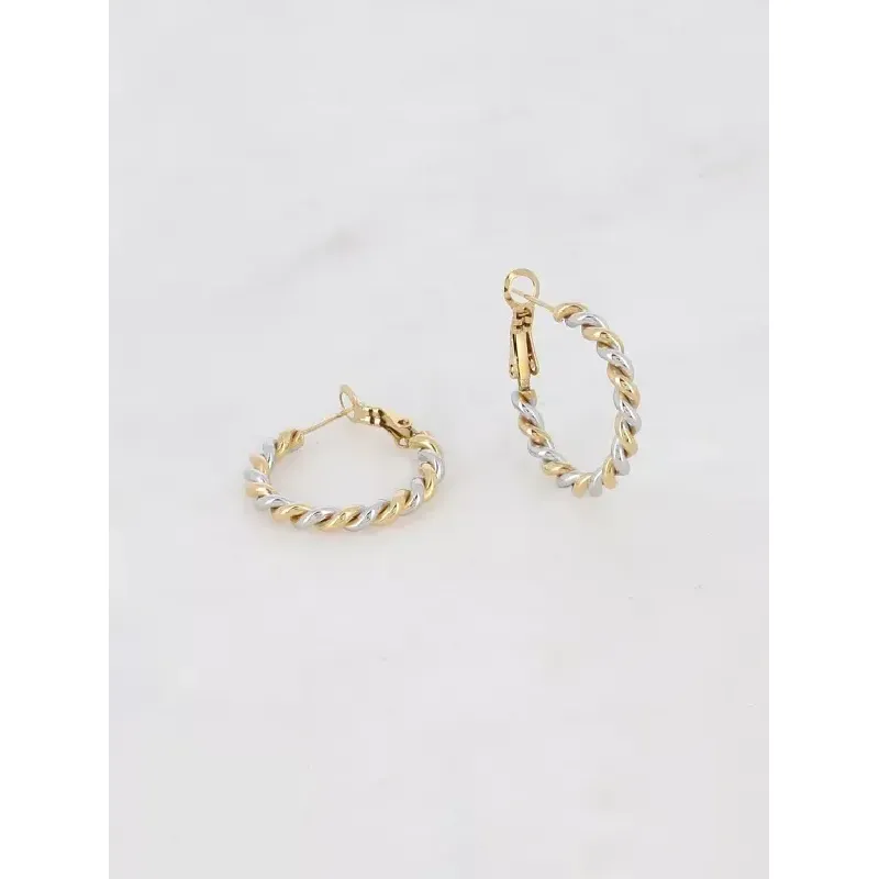 Boucles d'oreilles Twist S - Dorées argentées