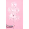 Ballons avec confettis - cercles - Argent