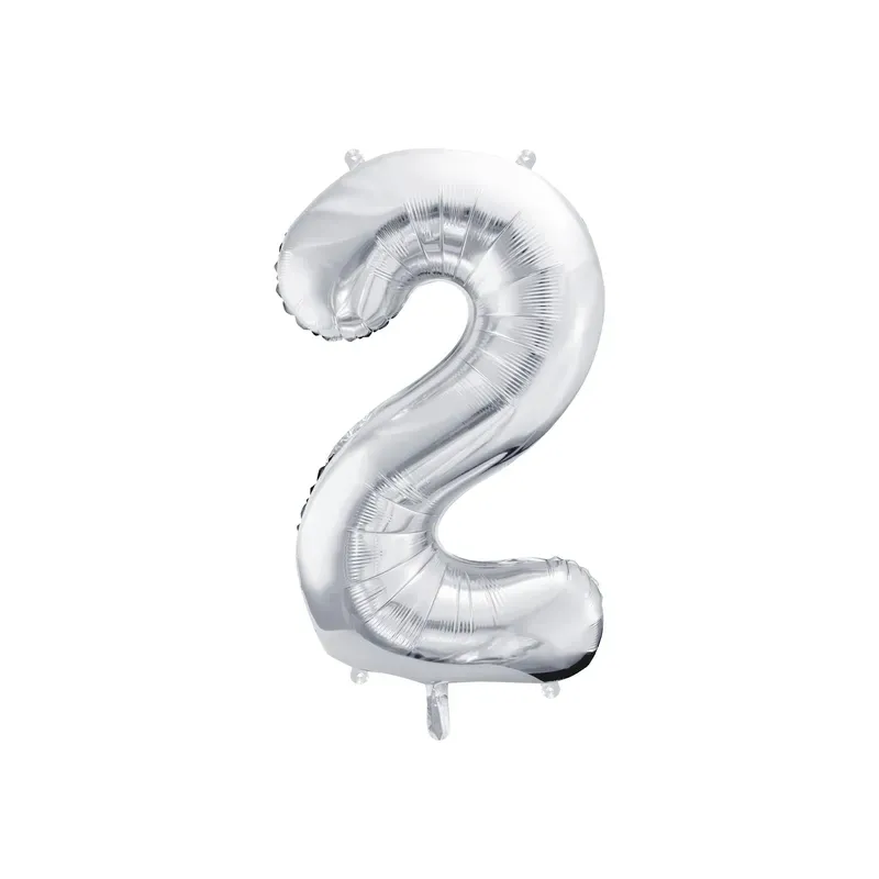 Ballon Mylar Chiffre ''2'' - Argenté