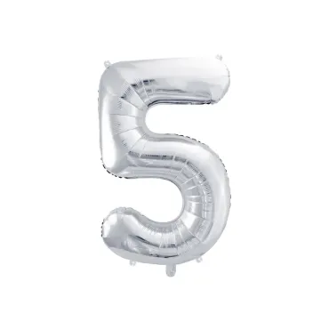 Ballon Mylar Numeral ''5'' - Argenté