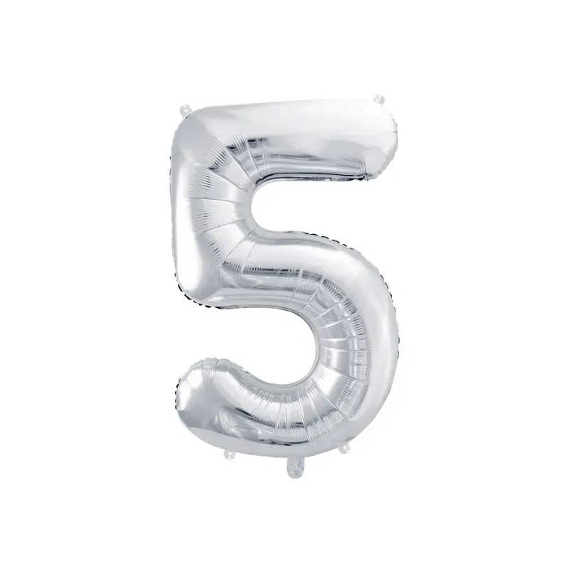 Ballon Mylar Numeral ''5'' - Argenté