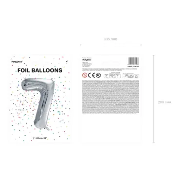 Ballon Mylar Chiffre ''7'' - Argenté