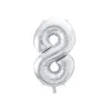 Ballon Mylar Numeral ''8'' - Argenté