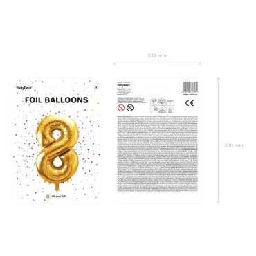 Ballon Mylar Numeral ''8'' - Doré