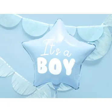 Ballon Mylar Etoile - It's a boy -  Bleu clair