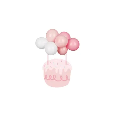 Topper gâteau ballon - Rose