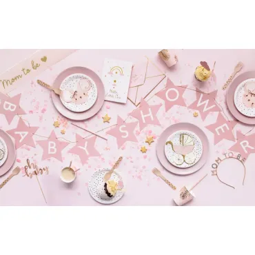 Serviettes de table - Poussette rose clair