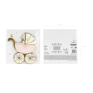 Serviettes de table - Poussette rose clair