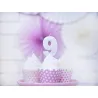 Bougie d'anniversaire - Chiffre 9 - Argent