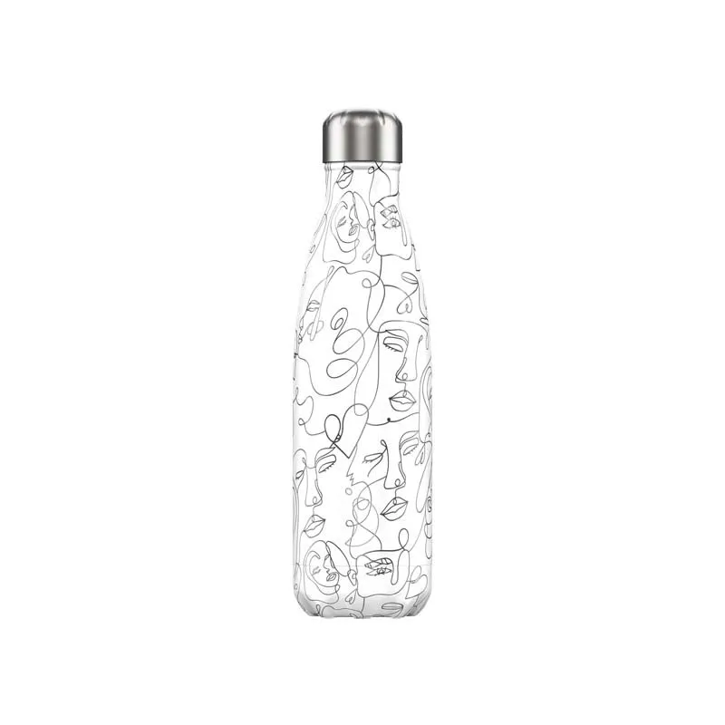 Gourde Chill'ys - Line Drawing Faces - 500ml 