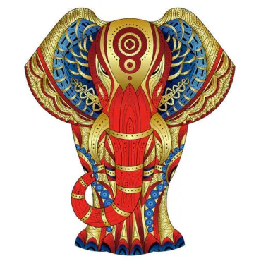 Rainbow Wooden Puzzle ELEPHANT 120 pcs