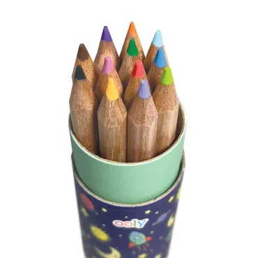 Crayons de couleur mini Space + Taille-Crayon