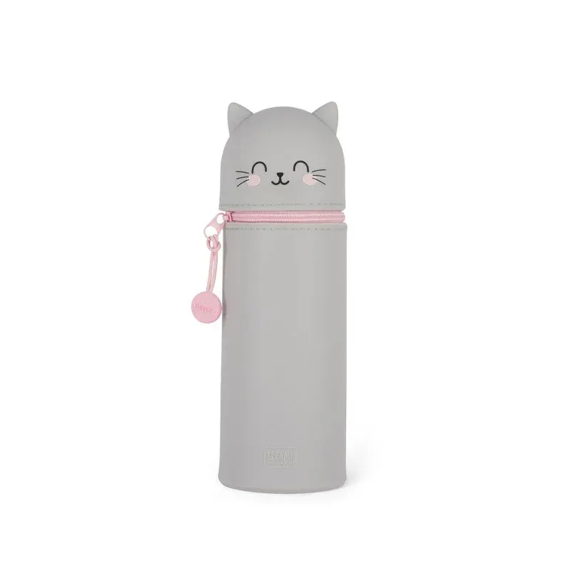 Trousse en Silicone Souple 2-en-1 - Chaton