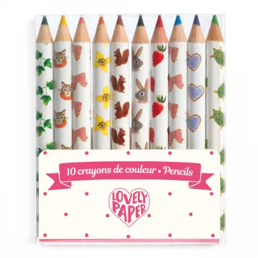 Ecrire, dessiner - 10 mini crayons couleurs Aiko