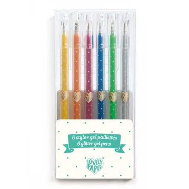 Ecrire, dessiner - 6 stylos gel pailletés