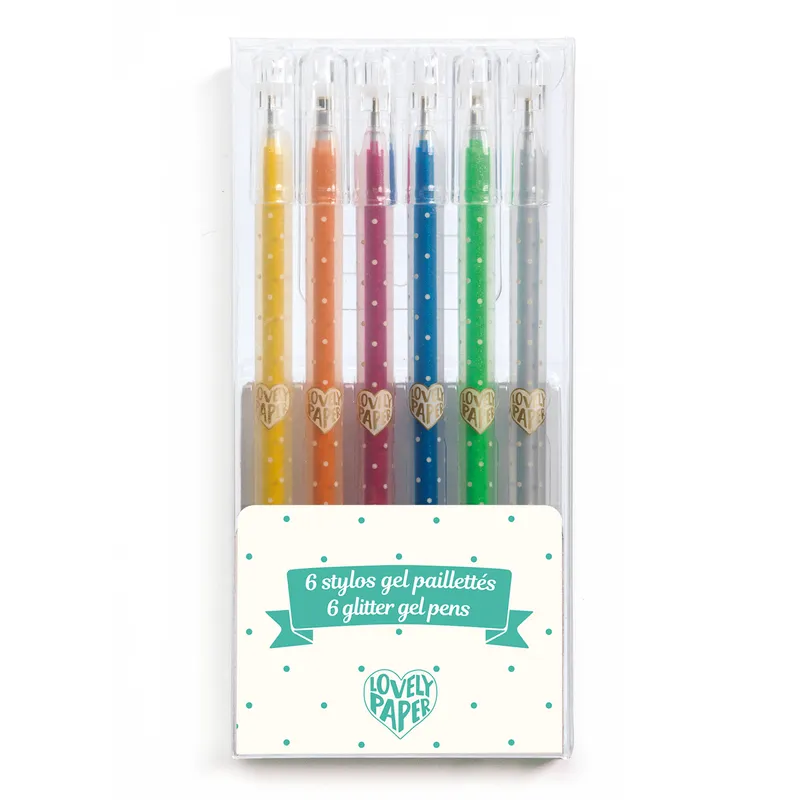 Ecrire, dessiner - 6 stylos gel pailletés