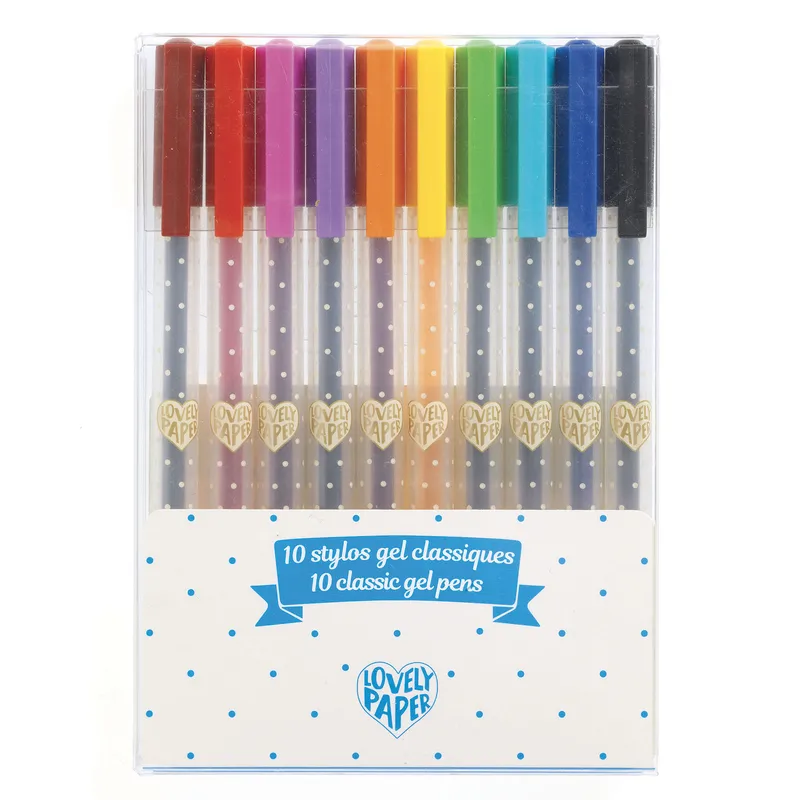 Ecrire, dessiner - 10 stylos gel classiques