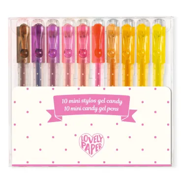 10 mini stylos gel candy