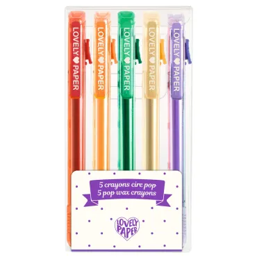 5 crayons cire pop