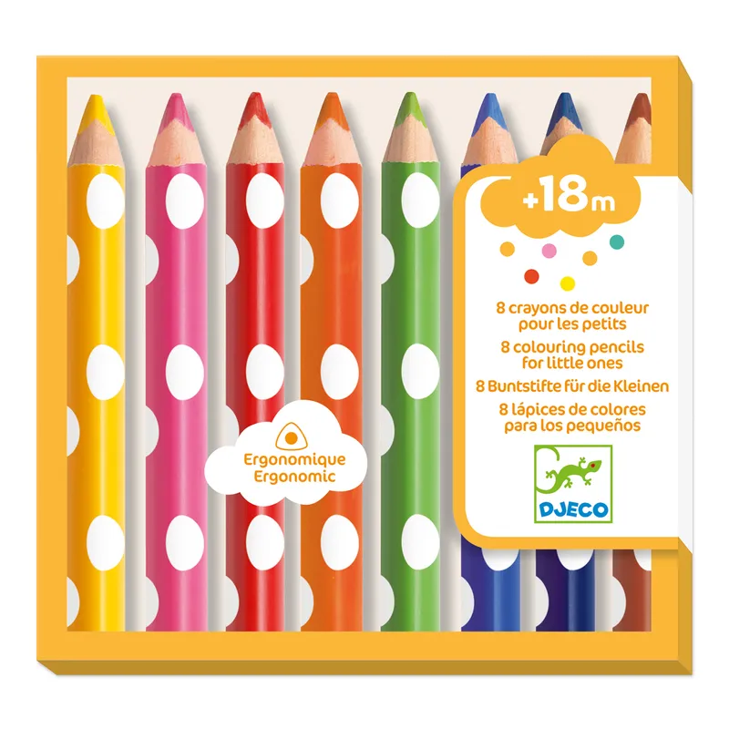 8 crayons de couleur pour les petits