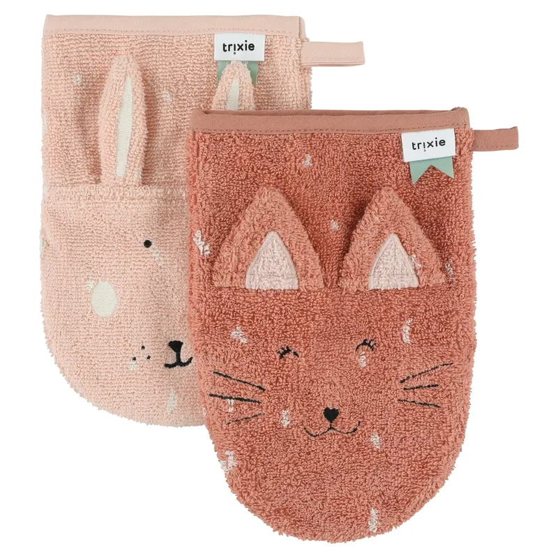 Gant de toilette 2-pack - Mrs. Cat - Mrs. Rabbit  