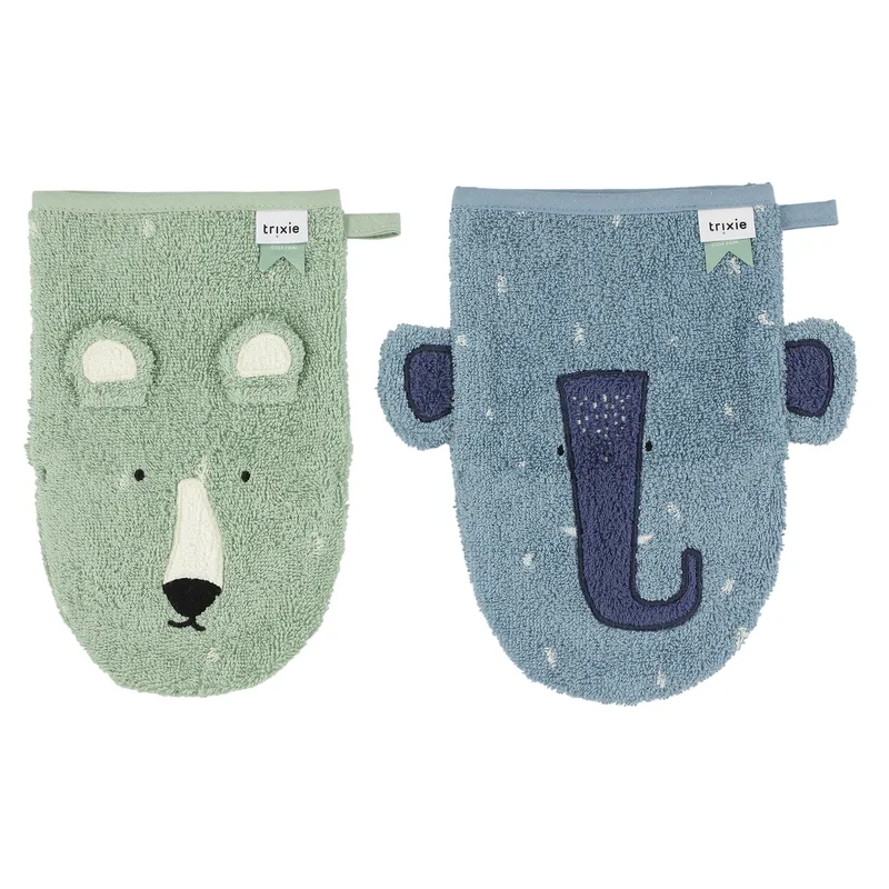 Gant de toilette  2-pack - Mr. Polar Bear - Mrs. Elephant