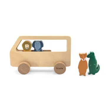 Bus en bois animaux