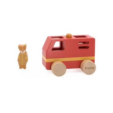 Petit camion de pompier en bois Animaux