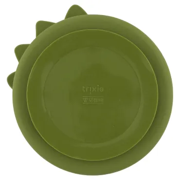 Assiette avec ventouse en silicone et compartiments - Mr. Dino