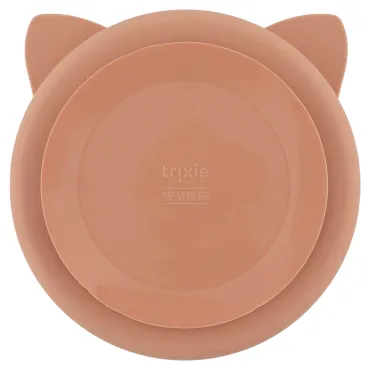 Assiette avec ventouse en silicone et compartiments - Mrs. Cat