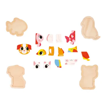 4 puzzles Evolutifs Animaux de Compagnie