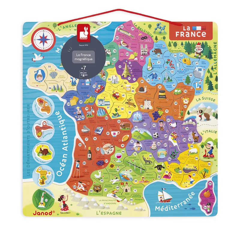 Puzzle Carte France Magnétique 93 pièces