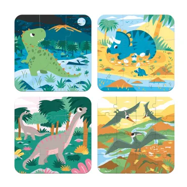 Puzzles Évolutifs Dinosaures - 4 puzzles