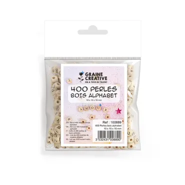 Sachet 400 perles bois -...