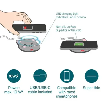 Chargeur Sans Fil Pour Smartphone - Chaton