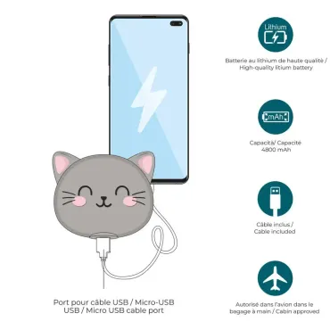 Batterie Externe Portable - Chaton