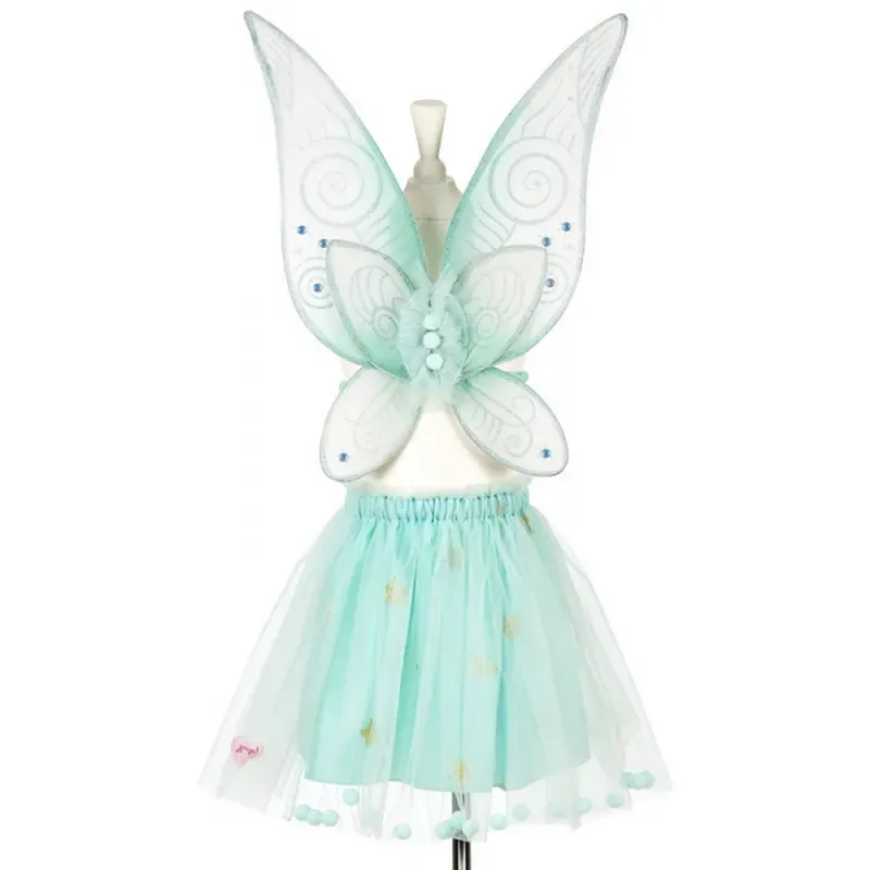 Jupe + ailes Angelina, vert menthe, 3-5 ans, ajustable