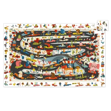 Puzzle Chercher et Trouve - Rallye automobile - 54 pcs