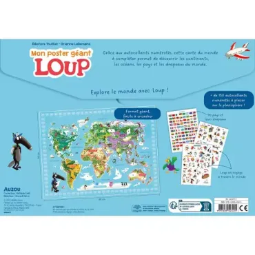 Mon poster géant loup - La carte du monde