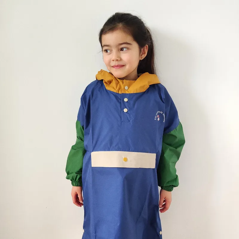 Poncho Bleu cendré - 3-6 ans