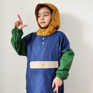 Poncho Bleu cendré - 3-6 ans