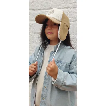 Casquette Sherpa "Ours" Beige - 18 mois à 4-5 ans