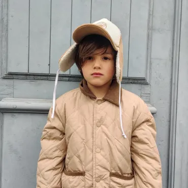 Casquette Sherpa "Ours" Beige - 18 mois à 4-5 ans