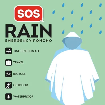 Poncho de Pluie Imperméable Jetable - SOS Rain