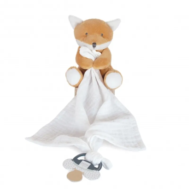 Doudou attache sucette peluche Renard - 12 cm - Unicef