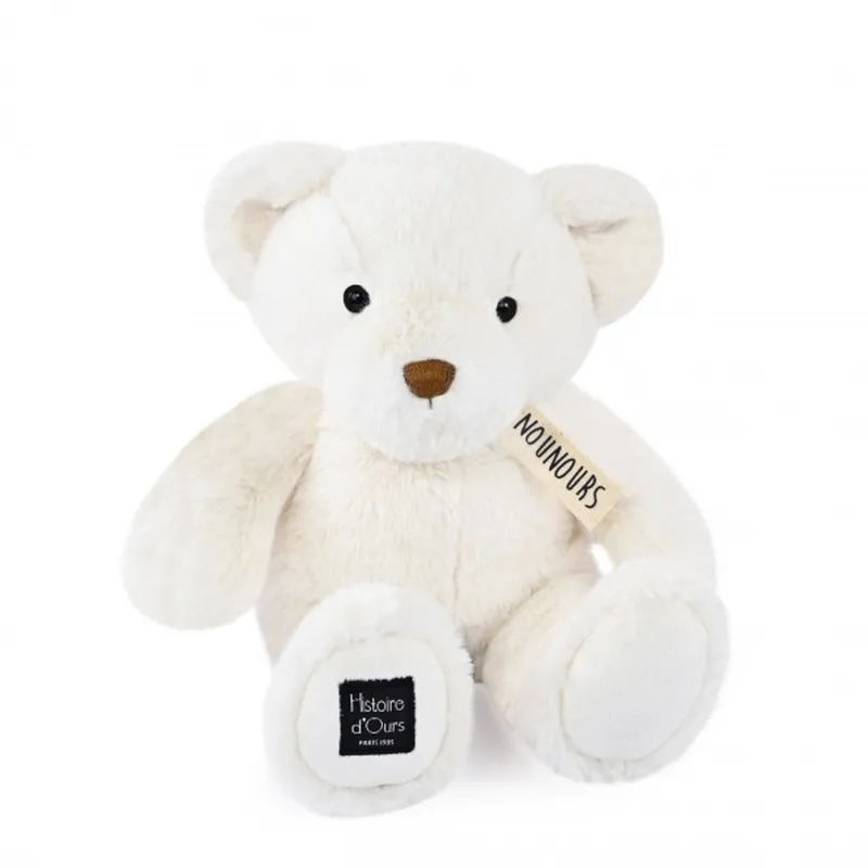 Ours en peluche blanc - LE NOUNOURS - 28 cm